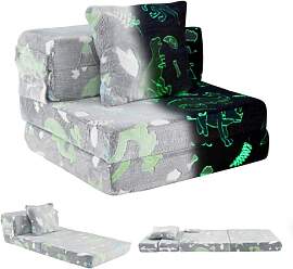 COSTWAY 3 in 1 Kindersofa im Dunkeln Leuchtend,