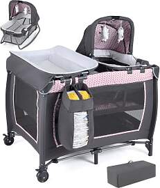 COSTWAY 5 in 1 Beistellbett Baby, Reisebett mit