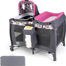 COSTWAY 5 in 1 Beistellbett Baby, Reisebett mit