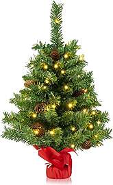 COSTWAY 64 cm Künstlicher Weihnachtsbaum mit