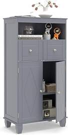 COSTWAY Badezimmerschrank, Badschrank mit 2 Türen 