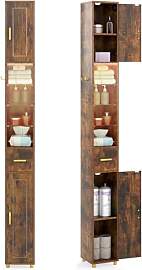 COSTWAY Badezimmerschrank mit Beleuchtung,