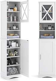 COSTWAY Badezimmerschrank schmal, Badschrank