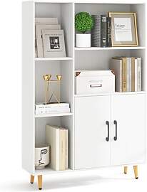 COSTWAY Bücherschrank mit Türen und offenes