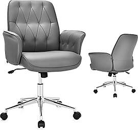 COSTWAY Bürostuhl Kunstleder, Ergonomischer