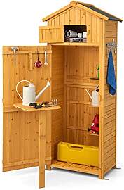 COSTWAY Gartenschrank Holz, Gerätehaus