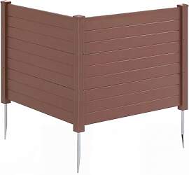 COSTWAY Gartenzaun 2-teilig, Zaun mit 3 Pfählen,