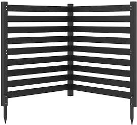COSTWAY Gartenzaun 2-teilig, Zaun mit 3 Pfählen,