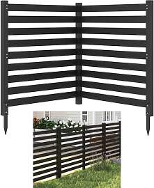 COSTWAY Gartenzaun 4-teilig, Zaun mit 6 Pfählen,