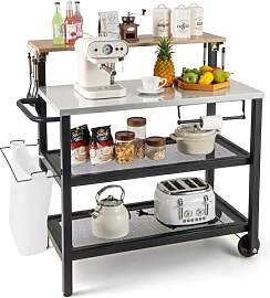 COSTWAY Grillwagen Outdoor, Grilltisch mit