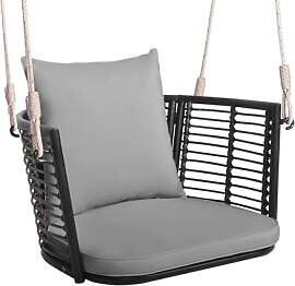 COSTWAY Hängesessel Rattan, bis 180kg belastbar,