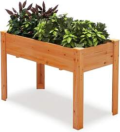 COSTWAY Hochbeet Holz, Erhöhtes Gartenbeet,