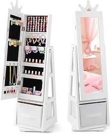 COSTWAY Kinder Schmuckschrank, 3 in 1