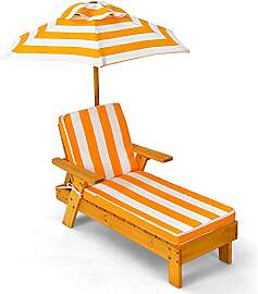 COSTWAY Kinder Sonnenliege mit Sonnenschirm und