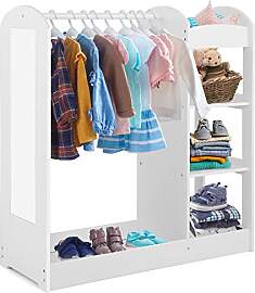 COSTWAY Kindergarderobe mit Spiegel, Prinzen