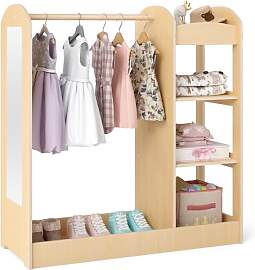 COSTWAY Kindergarderobe mit Spiegel, Prinzen