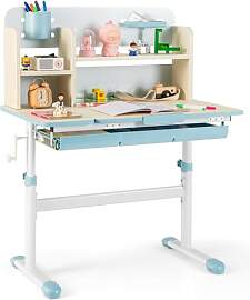 COSTWAY Kinderschreibtisch höhenverstellbar,