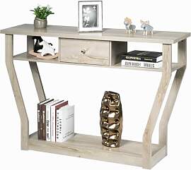 COSTWAY Konsolentisch mit Schublade und Regal,