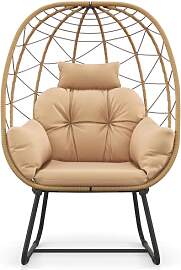 COSTWAY Korbsessel Rattan, übergroßer