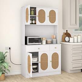 COSTWAY Küchenschrank Holz, Buffetschrank mit 2