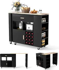 COSTWAY Küchenwagen & Bartisch, Kücheninsel