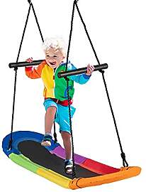 COSTWAY Nestschaukel oval, Skateboard Schaukel mit 