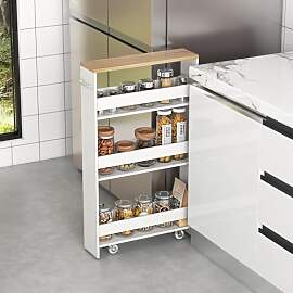 COSTWAY Nischenwagen 13cm breit, Nischenregal