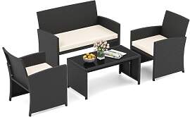 COSTWAY Rattan Gartenmöbel Set, Outdoor Lounge