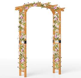 COSTWAY Rosenbogen Holz, Gartenbogen für