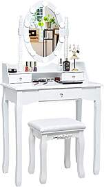 COSTWAY Schminktisch mit LED-Beleuchtung,