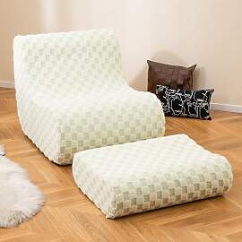 COSTWAY Sitzsack Sessel mit Hocker, Sitzsack