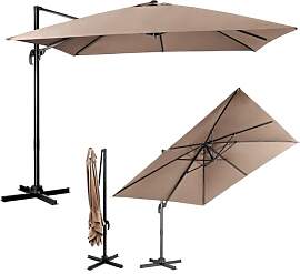 COSTWAY Sonnenschirm 300 x 300 cm quadratisch,