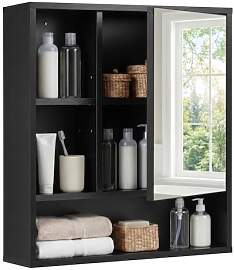 COSTWAY Spiegelschrank, Badschrank mit offenen