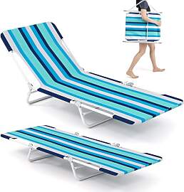 COSTWAY Strandliege klappbar leicht 2er Set,