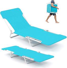 COSTWAY Strandliege klappbar leicht 2er Set,