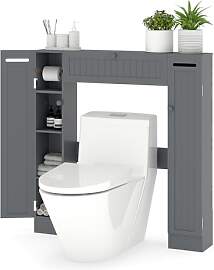 COSTWAY Toilettenschrank mit 2 Türen &