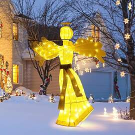 COSTWAY Weihnachtsengel beleuchtet groß, 150 cm