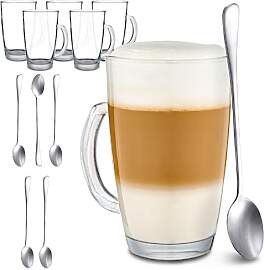 Cosumy 6 Latte Macchiato Gläser mit Henkel und
