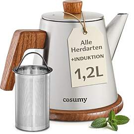 Cosumy Teekanne mit Siebeinsatz und Untersetzer -