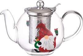 Cottea 1000 ml/35 oz Handbemalte Teekanne Aus Glas 