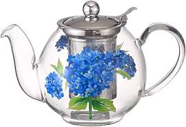 Cottea 1000 ml/35 oz Handbemalte Teekanne Aus Glas 