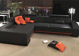 Couch Leder DÜSSELDORF - Wohnlandschaft  Leder -