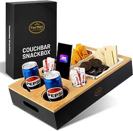 Couchbar Snackbox mit Fächern – Bambus