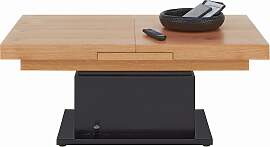 Couchtisch 2 in 1 Based in Schwarz/Eichefarben