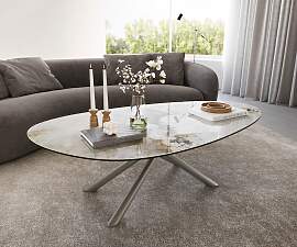 Couchtisch Edge Oval 140x75 cm Keramik Minas