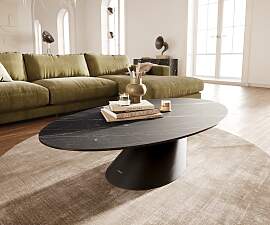 Couchtisch Edge Oval 140x80 cm Keramik Laminam®
