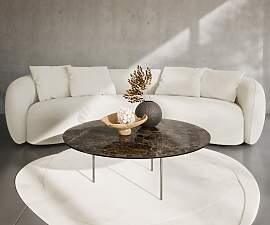 Couchtisch Edge Rund 100x100 cm Keramik Emperador