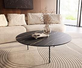 Couchtisch Edge Rund 100x100 cm Keramik Laminam®