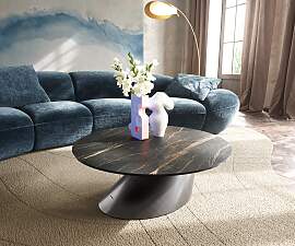 Couchtisch Edge Rund 90x90 cm Keramik Laminam®