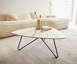 Couchtisch Ekrem 88x85 cm Keramik Calacatta Luxe